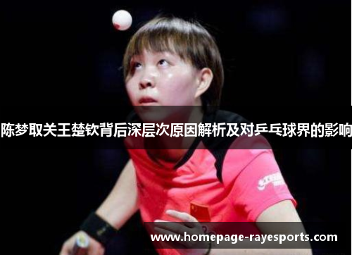 陈梦取关王楚钦背后深层次原因解析及对乒乓球界的影响 陈梦取关王楚钦背后深层次原因解析及对乒乓球界的影响